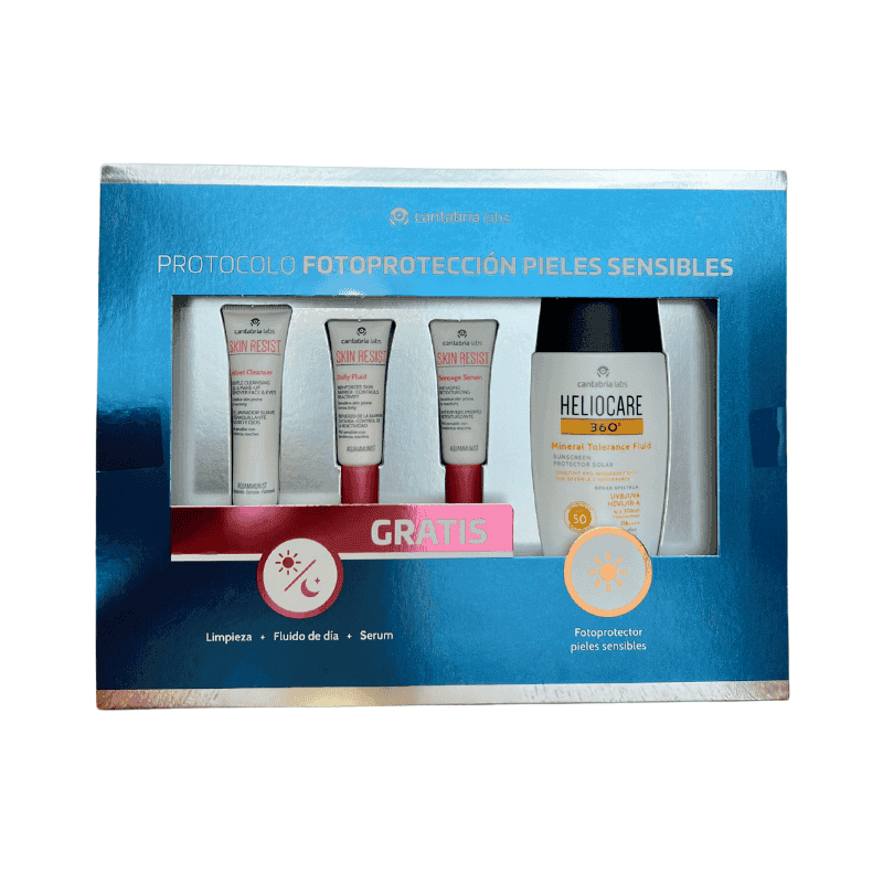 Heliocare 360º Pack Fluido Mineral Tolerance 50ml + 3 Muestras Skin Resist